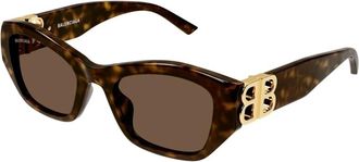 Balenciaga Dynasty Korean Fit Cat-Eye Zonnebril - Dames - Zonnebrillen - Bruin - 53 MM - Accessoires