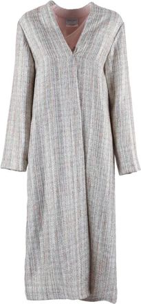 Forte_Forte Single-Breasted Coats, female, Gray, Size: S Spolverino Lurex Natte Leggero