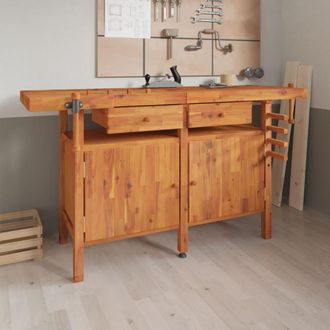 vidaXL Vidaxl - Banco De Trabajo Cajones Y Tornillos Banco Madera 162x62x83 Cm