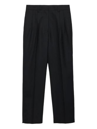 Prada Wollen broek met geplooide voorkant - Zwart