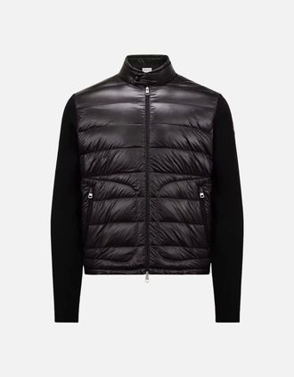 Moncler Mens Hybrid Cardigan Black - Size: 44/Regular
