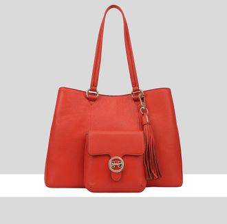 Paul Costelloe Womens Shebelle Leather Shoulder Bag - Red - One Size