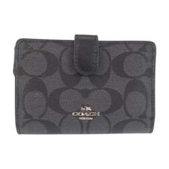 Coach Pre-owned Wallets, female, Gray, Size: ONE SIZE Pre-owned Signature Leather PVC Wallet