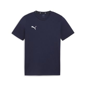 Puma Trainingsshirt PUMA TEAMGOAL CASUALS TEE, Herren, Gr. XXL, blau (puma navy, puma wei&szlig;), Jersey, Obermaterial: 100% Baumwolle, unifarben, regular fit n