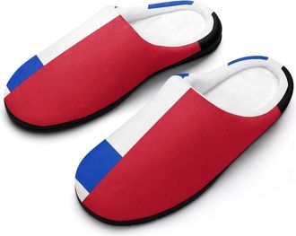 Generic Israeli And Palestinian Flag Mens Cozy Cotton Slippers with Memory Foam Lightweight Anti-skid House Shoes for Indoor Outdoor