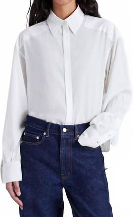 Proenza Schouler Demi Stretch Silk Viscose Blouse In Bone