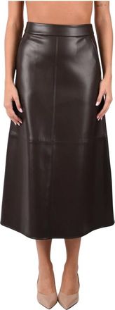 Max Mara Falda midi corte en A - Skirts - Mujer - Marr&oacute;n - XS
