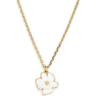 Kate Spade New York golden bloom flower pendant necklace in White at Nordstrom