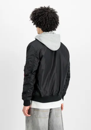 Alpha Industries Bomberjacke ALPHA INDUSTRIES MA-1 TT Hood Light, Herren, Gr. XXL, schwarz, Obermaterial: 100% Nylon, Futter: 100% Nylon, Kapuze: 75% Baumwolle, 25% Po