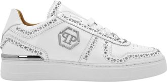 Philipp Plein Leather Lo-Top Sneakers - Heren - Sneakers - Wit - 46 EU - Leer - Schoenen