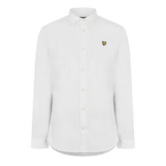 Lyle & Scott Heren Poplin Slim overhemd met lange mouwen (Wit)