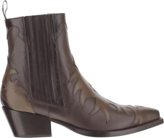 Sartore Parma Leren Enkellaarsjes - Dames - Cowboylaarzen - Bruin - 39 1/2 EU - Leer - Schoenen
