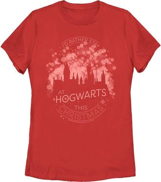 Harry Potter Womens Harry Potter Hogwarts This Christmas Graphic T-Shirt in Red at Nordstrom, Size Xx-Large