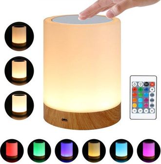 OEM Luz Nocturna, Luz T&aacute;ctil Regulable, 13 Colores Rgb, 5 Niveles De Brillo, L&aacute;mpara De Mesita De Noche Port&aacute;til Y Recargable, Oficinas, Dormitorios