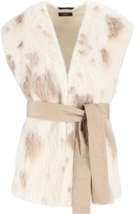 PESERICO Spotted Textured Structuring Belt Waistcoat