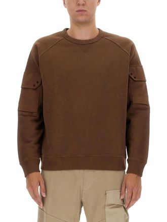 Ten c Regular Fit Brown Sweatshirt With Logo