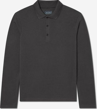 Oliver Sweeney Mens Oliver Sweeney Long Sleeve Cotton Pique Polo Shirt - Black - Size: 38