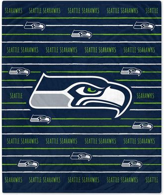 Pegasus Sports Seattle Seahawks Nfl Team Center Stripe Logo Fleece Throw