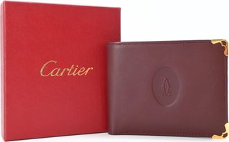 Cartier Must Bordeaux Leather Wallet (Bi-Fold) (Pre-Owned)