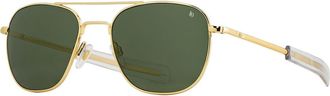 American Optical Original Pilot 57mm Aviator Nylon Non Polarized in Gold - Gnn at Nordstrom