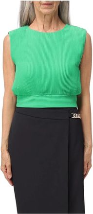 Liu Jo Stijlvolle mouwloze top - Dames - Tops zonder mouwen - Groen - XS - Polyester - Tops