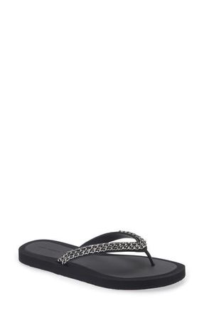 Tory Burch Kira Chain Flip Flop in Perfect Black at Nordstrom, Size 10