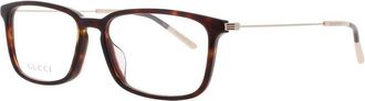 Gucci Mens Brown Rectangular Eyeglass Frames Gg1056Oa