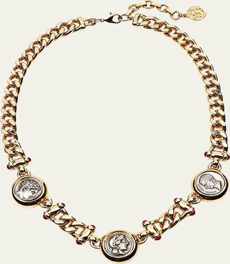 Ben-Amun Roman Coin 3-Station Necklace