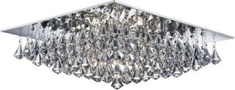 Searchlight Searchlight - Hanna - Plafón cuadrado de 8 luces semi empotrado en cromo con cristales piramidales, G9