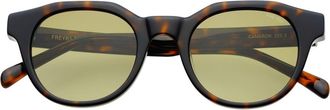 Freyrs Eyewear Cameron Round Sunglasses in Tortoise /Gradient Green at Nordstrom
