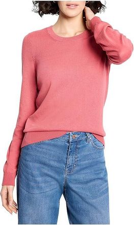 Nic+Zoe Pure Cotton Crew Neck Sweater Womens Clothing Cranberry : 2XL (US 20-22)