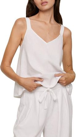 Eberjey Linen Blend V-Neck Camisole in White at Nordstrom, Size X-Small