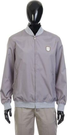 Brunello Cucinelli Light Grey Bomber Jacket, Size XXS