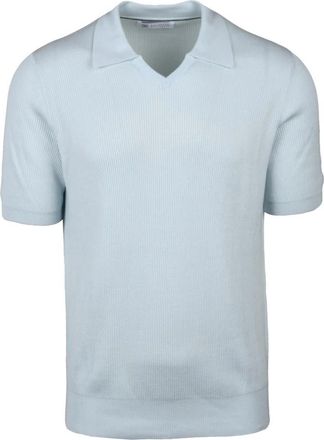 Brunello Cucinelli Maglioncino con Colletto - Heren - Polos - Blauw - M - Katoen - Tops
