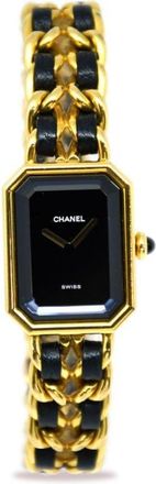 Chanel 1987 pre-owned Premi&eacute;re XL 26mm - women - Gold Plated/Leather - One Size - Black