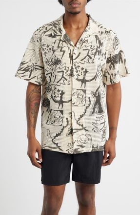 OAS Gensou Camp Shirt in Ecru at Nordstrom, Size Xx-Large