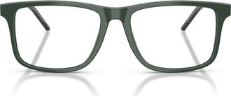 Emporio Armani 55mm Square Optical Glasses in Shiny Green /Demo Lens at Nordstrom