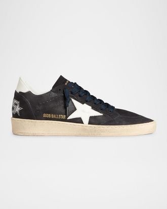 Golden Goose Ball Star Mixed Leather Low-Top Sneakers