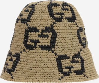Gucci Womens Gg Bucket Hat Beige Viscose