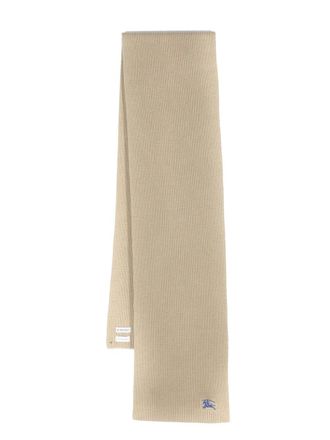 Burberry EKD-embroidered cashmere scarf - Green