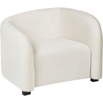 Beliani Armchair VELTADA Velvet Off-White