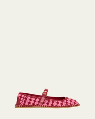 Valentino Garavani Crochet Mary Jane Ballerina Flats
