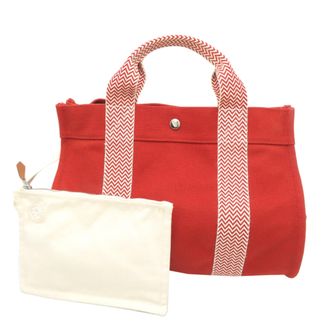 Herm&egrave;s Orange Canvas Cotton Tote Bag (Pre-Owned)
