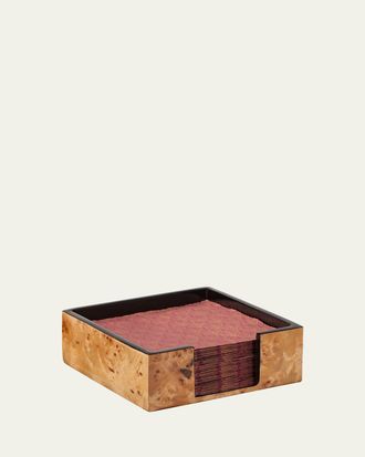 LaDorada Burl Veneer Cocktail Napkin Holder