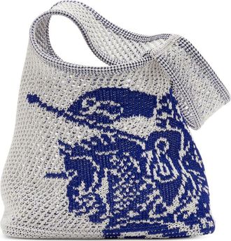 Burberry Equestrian Knight crochet-knit bag - women - Viscose - One Size - White