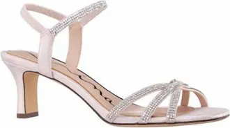 Nina Womens Benarda Sandal In Platino Shimmer Suedette