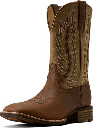 Ariat Mens Driggs Wide Square Toe Western Boots in Toffee Crunch Brown Bomber, D Medium Width, Size 10.5, by Ariat
