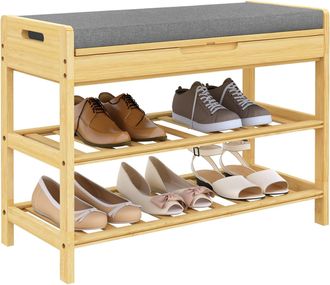 Woltu Home Zapatero Banco 2 Estantes Para Zapatos Con Compartimento Oculto - Woltu