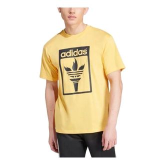 adidas Trefoil Torch T-Shirt Asia Sizing Yellow Black JJ1220