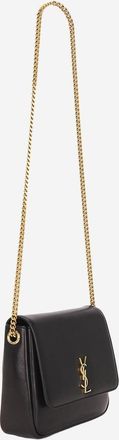 Saint Laurent Womens Supple Shoulder Bag Black Leather